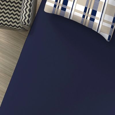 Jogo de Cama Casal Portallar Elegance Percal 180 fios 100% Algodão Paulo 3 Peças Marinho