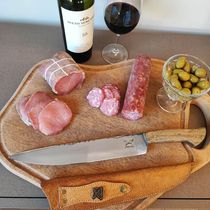 Faca Chef Cozinha Cabo Madeira 9' Artesanal Churrasco Aço Inox 420C Full Tang