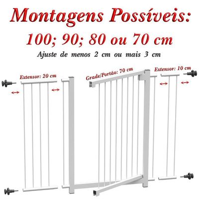 Grade Portão Divisor Ambiente Multigrade 100 Cm Branco
