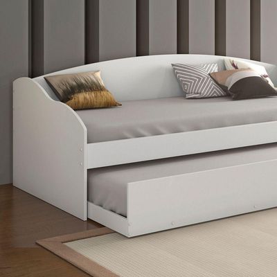 Sofá Cama Funny Com Cama Auxiliar Conquista Móveis Branco