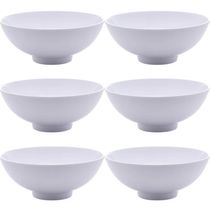 Conjunto 6 Bowls de Melamina Brancos 400ml Cumbuquinhas Tigelas Lyor Sobremesa Frutas