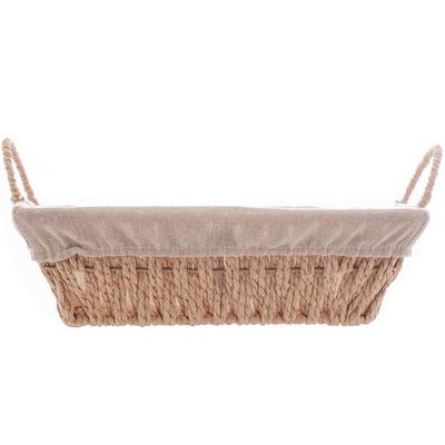 Cesta Retangular de Papel 29x19x12cm para Pães Forro Tecido Wolff Frutas Decoração