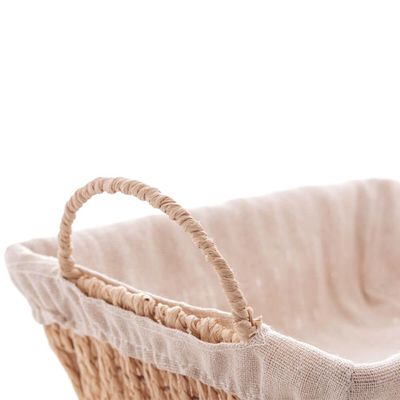Cesta Retangular de Papel 29x19x12cm para Pães Forro Tecido Wolff Frutas Decoração