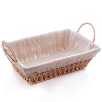 Cesta Retangular de Papel 29x19x12cm para Pães Forro Tecido Wolff Frutas Decoração