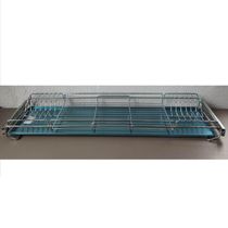 Escorredor de Louça 12 Pratos Corrediça Deslizante 87cm Aramado com Bandeja Inox