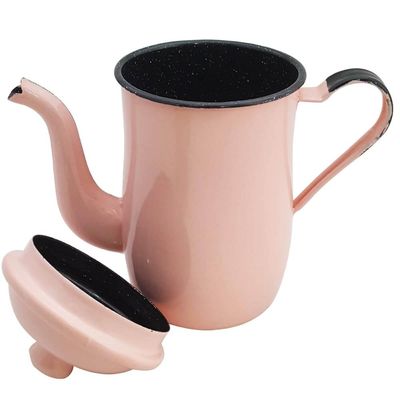 Bule Café Esmaltado 1,25 Litros E 6 Xícaras 400ml Tradicional Rosa