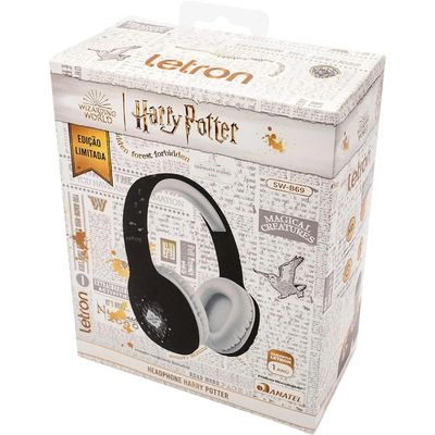 Headphone Bluetooth Letron HARRY Potter Preto