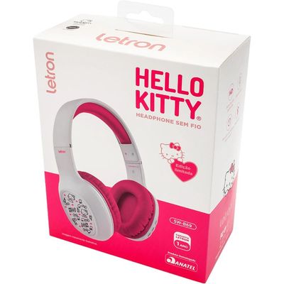 Headphone Bluetooth Letron Hello KITTY Rosa