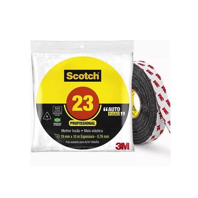 Fita Isolante Preta Auto Fusão 19mm 10mt Scotch 23br Profissional 3m