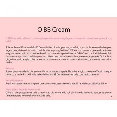 Bb Cream Latika Fps 44 Clareador Claro N5
