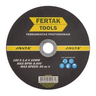 Disco De Corte Inox 180 X 1,6 - Fertak