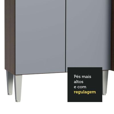 Cozinha Compacta Madesa Com Armário E Balcão Rustic/cinza