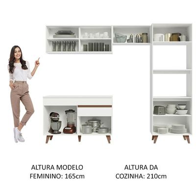 Cozinha Completa Com Armário, Balcão E Tampo Branco