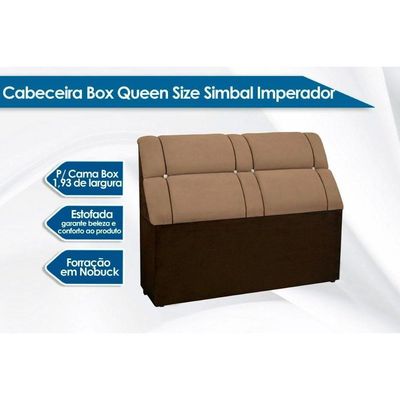 Painel De Cama Box Estofada Queen Imperador Suede Marrom Chocolate - Simbal