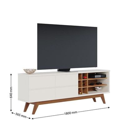 Rack Bancada Noronha Off White Matte/freijó Para Tv De 70” - Colibri Off White Matte/freijó