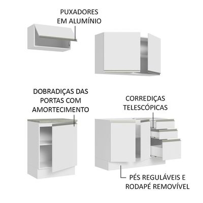 Cozinha Completa 180007 Com Armário E Balcão Branco Branco