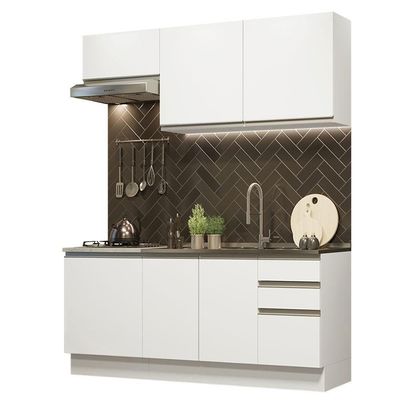 Cozinha Completa 180007 Com Armário E Balcão Branco Branco