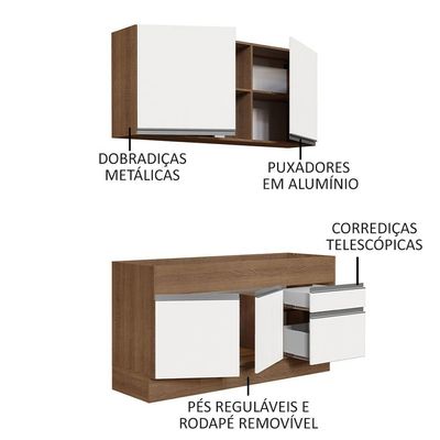 Cozinha Compacta 150002 Com Armário E Balcão Rustic/branco