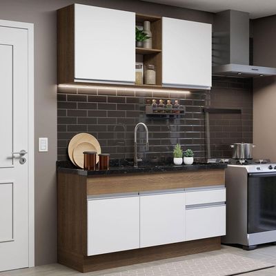 Cozinha Compacta 150002 Com Armário E Balcão Rustic/branco