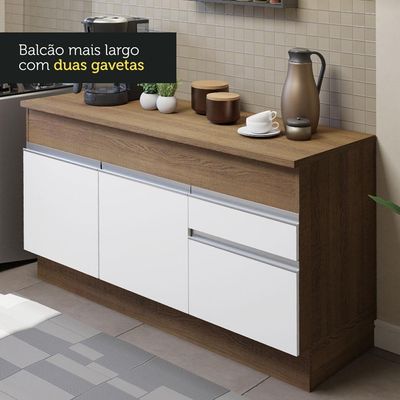 Cozinha Compacta 150001 Com Armário E Balcão Rustic/branco