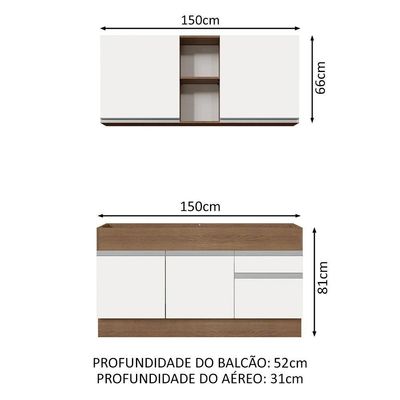 Cozinha Compacta 150002 Com Armário E Balcão Rustic/branco