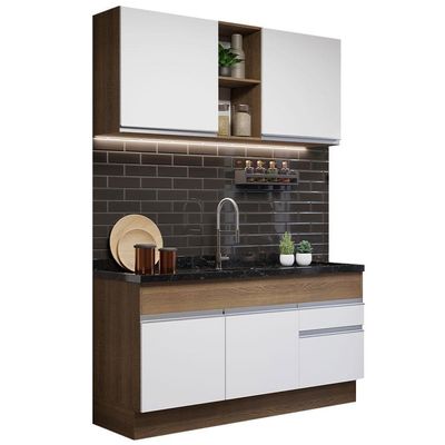 Cozinha Compacta 150002 Com Armário E Balcão Rustic/branco