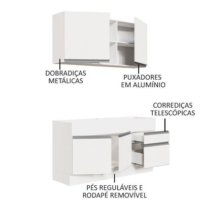 Cozinha Compacta 150002 Com Armário E Balcão Branco Branco