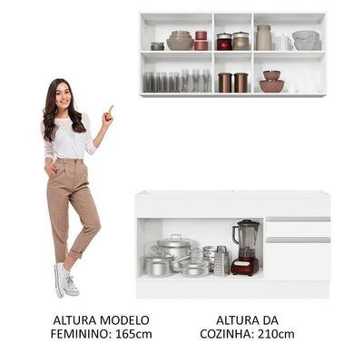 Cozinha Compacta 150002 Com Armário E Balcão Branco Branco