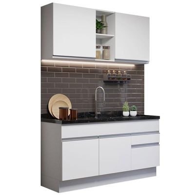 Cozinha Compacta 150002 Com Armário E Balcão Branco Branco