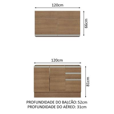 Cozinha Compacta 120003 Com Armário E Balcão RusticRustic