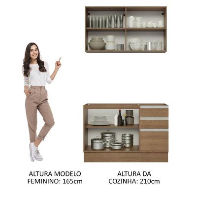 Cozinha Compacta 120003 Com Armário E Balcão RusticRustic