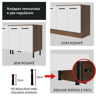 Cozinha Completa 260002 Com Armário E Balcão Rustic/branco