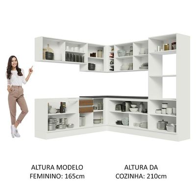 Cozinha Completa 459001 Com Armário E Balcão Branco/Rustic