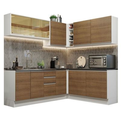 Cozinha Completa 389002 Com Armário E Balcão Branco/Rustic
