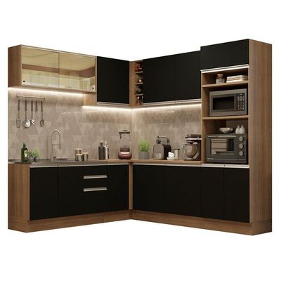 Cozinha Completa 459001 Com Armário E Balcão Rustic/Preto