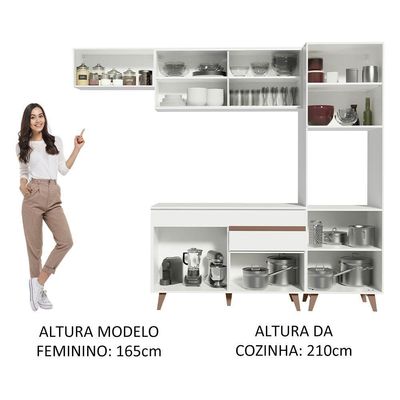 Cozinha Completa 250003 Com Armário E Balcão Branco Branco