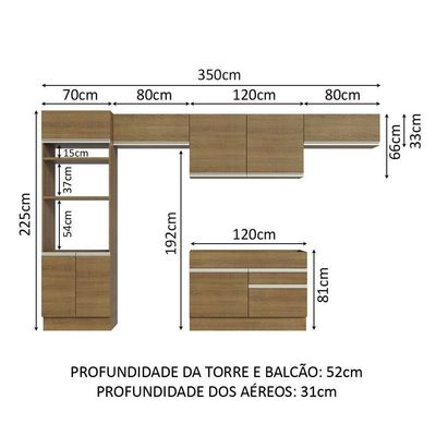 Cozinha Completa 350001 Com Armário E Balcão RusticRustic