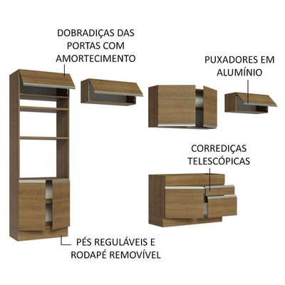 Cozinha Completa 350001 Com Armário E Balcão RusticRustic