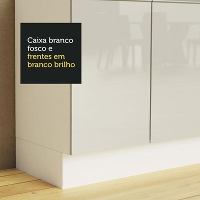 Cozinha Completa 270008 Com Armário E Balcão Branco Brilho