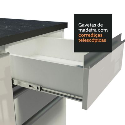 Cozinha Completa 270008 Com Armário E Balcão Branco Brilho