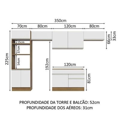 Cozinha Completa 350001 Com Armário E Balcão Rustic/branco