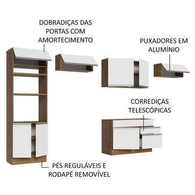 Cozinha Completa 350001 Com Armário E Balcão Rustic/branco