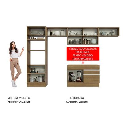 Cozinha Completa 350001 Com Armário E Balcão RusticRustic
