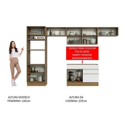 Cozinha Completa 350001 Com Armário E Balcão Rustic/branco