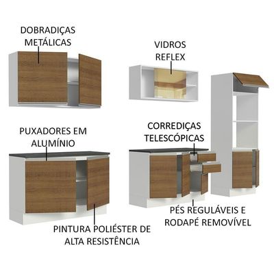 Cozinha Completa 310001 Com Armário E Balcão Branco/Rustic