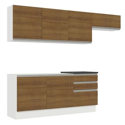 Cozinha Completa 260003 Com Armário E Balcão Branco/Rustic