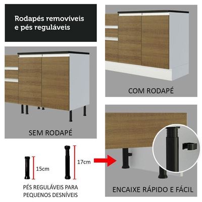 Cozinha Completa 310001 Com Armário E Balcão Branco/Rustic