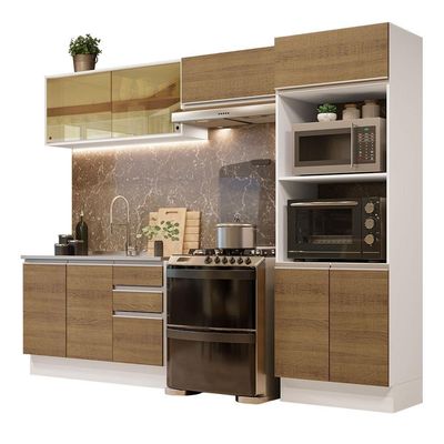 Cozinha Completa 270008 Com Armário E Balcão Branco/Rustic