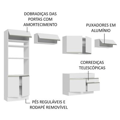 Cozinha Completa 350001 Com Armário E Balcão Branco Branco