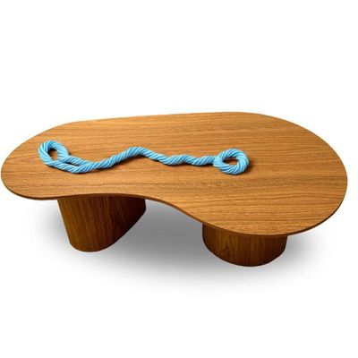 Mesa De Centro Orgânica Bean 90x60cm Freijo